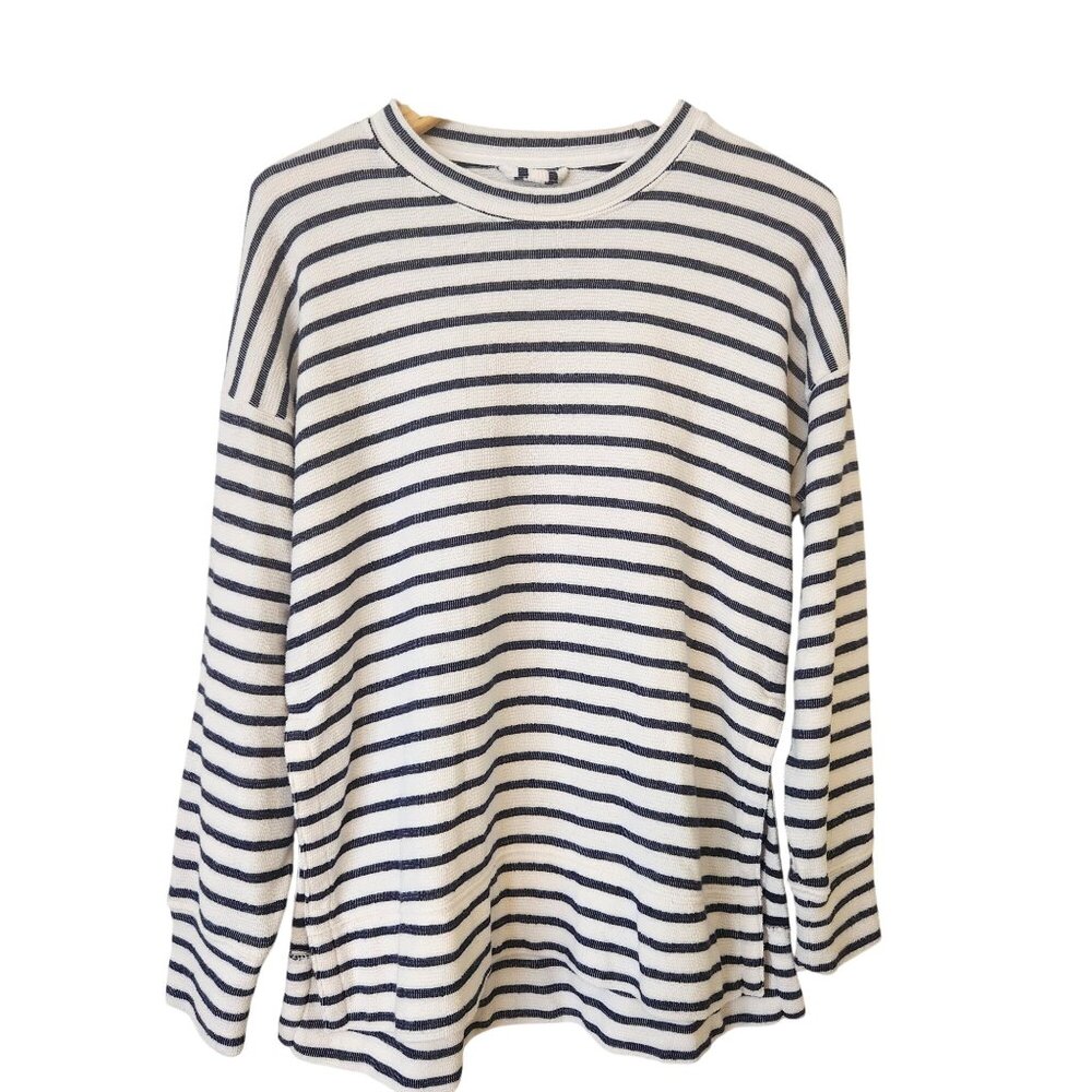 Aerie Striped Oversized Sweater Shirt Blue White Summer Pool Beach Spring Small